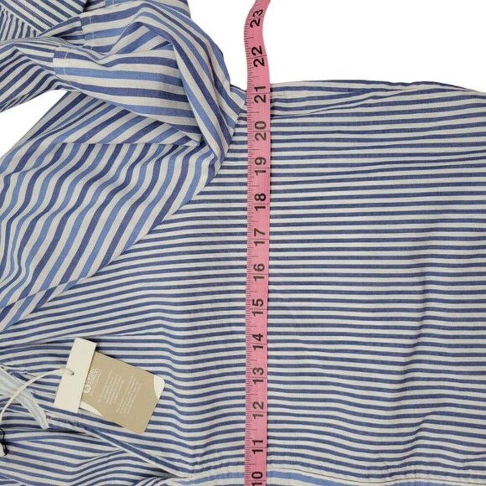 NWT Free Assembly Color Block Striped Sections Vneck Peplum Top Long Sleeve Sz L - Picture 3 of 12